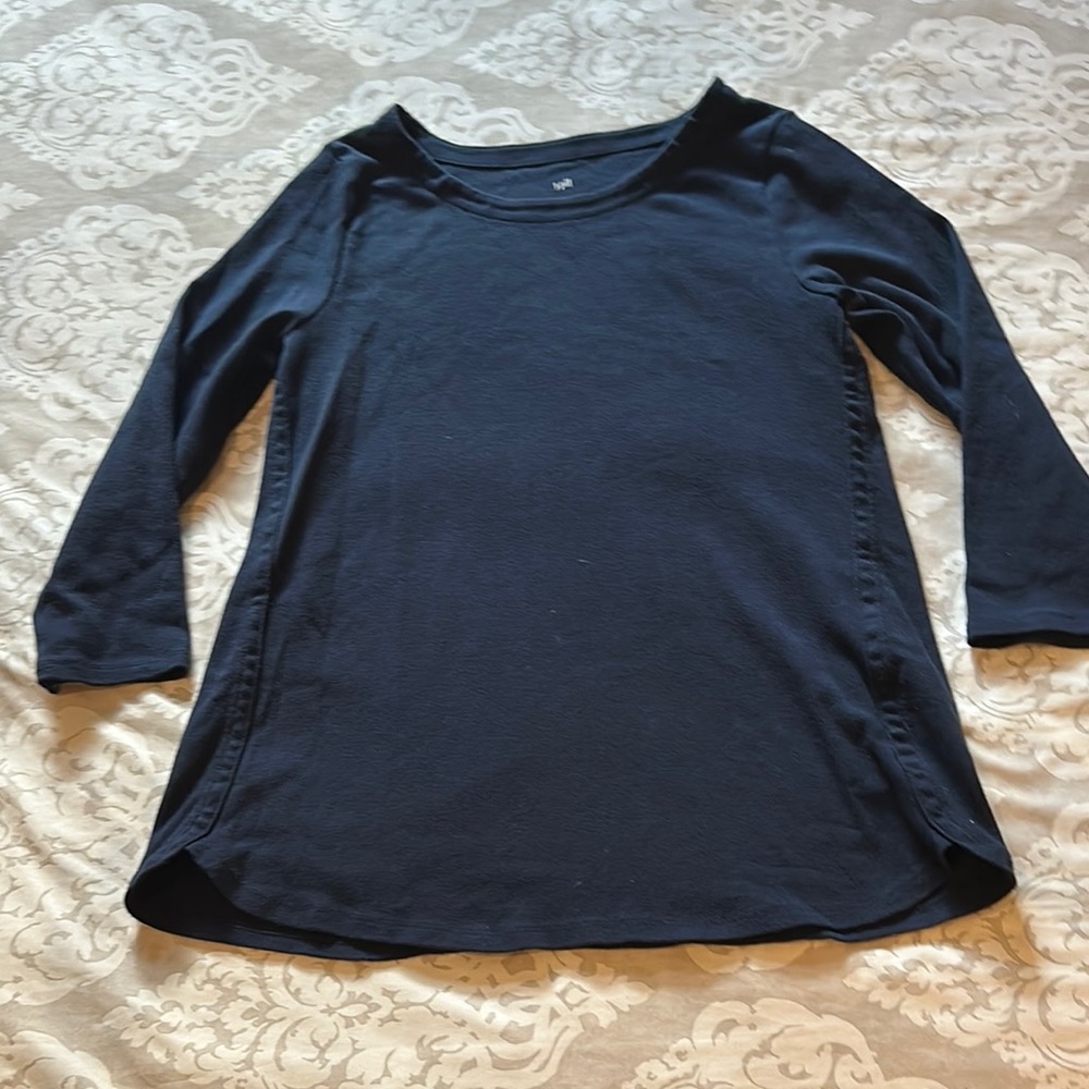 J.Jill Navy Scoop Neck 3/4 Sleeve Tunic Top
